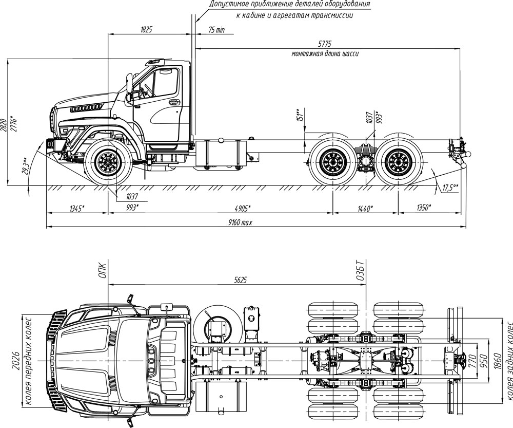 Урал шасси чертеж - 83 фото