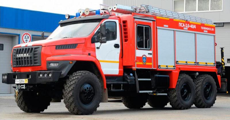 Пожарно-спасательный автомобиль ПСА 2,0-40/4 Урал-NEXT 4320-6951-74Е5 с КМУ АНТ 7.5-2