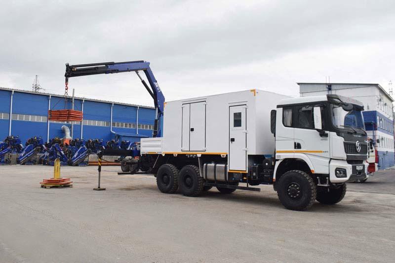 Передвижная маслостанция Shacman X3000 SX32586V385 W430 с КМУ АНТ 12-2 (003, сп.м.)
