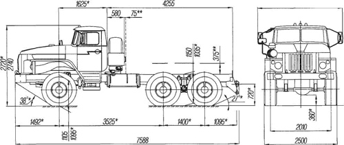 Урал 5557 чертеж